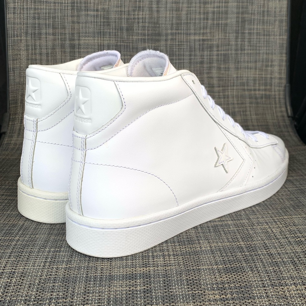 Converse White High-Top Leather Sneakers - Picture 9 of 14